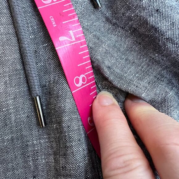 Athleta Bali Linen Ankle Pants Sz 2 Gray Pull On Drawstring Straight Crop 211388 - Picture 12 of 13